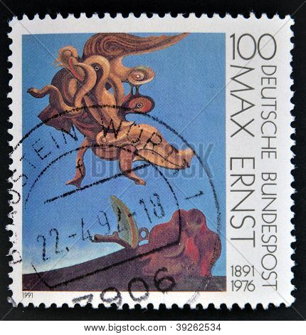Almanya - 1991 yaklaşık: Bir damga Almanya gösterir, Max Ernst c 