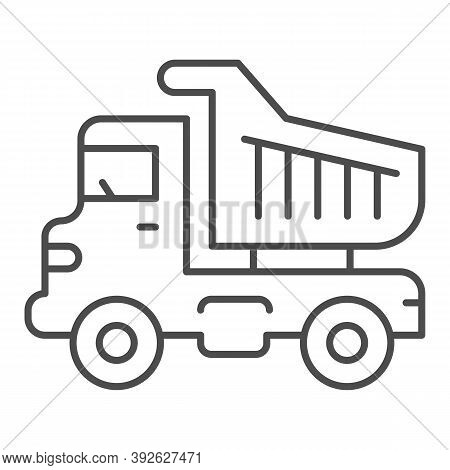 Body Truck Thin Line Icon, Heavy Equipment Concept, Dump Truck Sign On White Background, Autotruck I