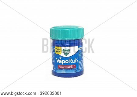 Chennai, India - October 19, 2020: Clean Image Of Vicks Veporub. Vicks Vaporub Ointment Is A Menthol