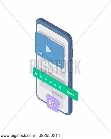 Modern Smartphone With Two Step Authentication On Screen