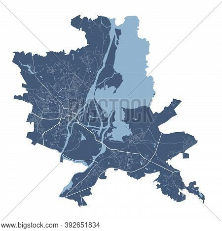 Szczecin Map. Detailed Vector Map Of Szczecin City Administrative Area. Cityscape Poster Metropolita
