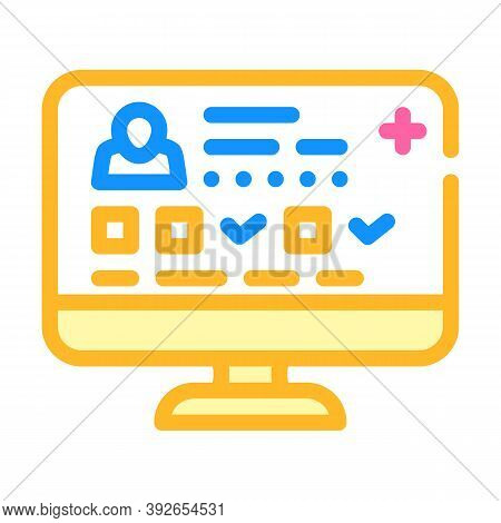 Digital Medical Card Color Icon Vector Illustration