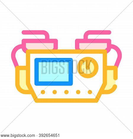 Defibrillator Medical Equipment Color Icon Vector Illustration