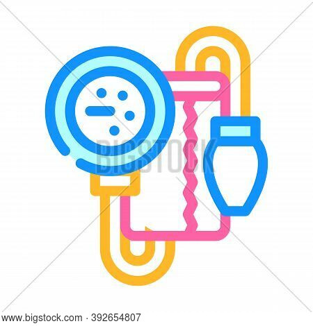 Tonometer For Check Blood Pressure Color Icon Vector Illustration