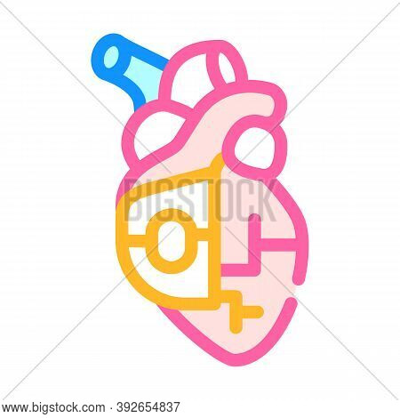 Heart Pacemaker Color Icon Vector Illustration Sign