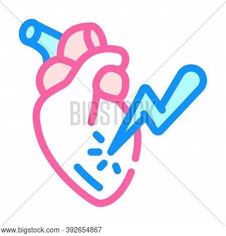 Heart Attack Color Icon Vector Illustration Sign