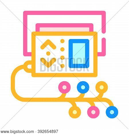 Daily Monitoring Of Rhythm Color Icon Vector Illustration