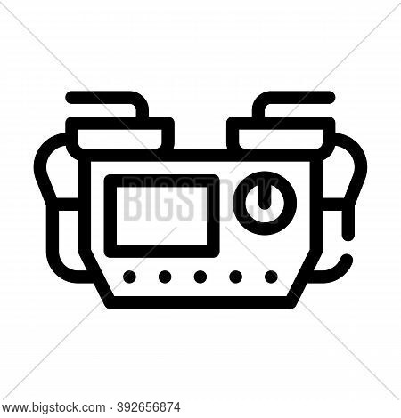 Defibrillator Medical Equipment Line Icon Vector Illustration