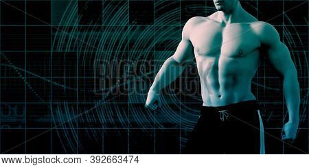 Futuristic Athlete and Sports Training Enhanced By Technology 3d Render