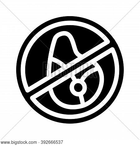 Ban On Meat Glyph Icon Vector Illustration