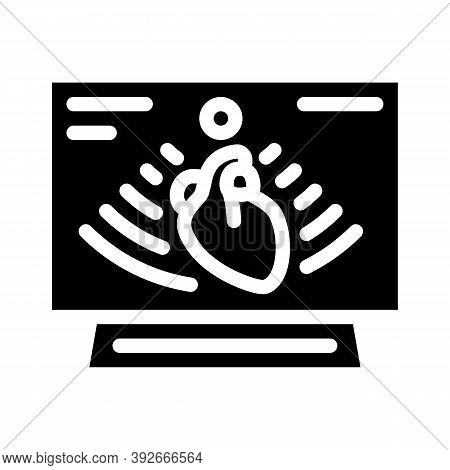 Heart Ultrasound Glyph Icon Vector Illustration Sign