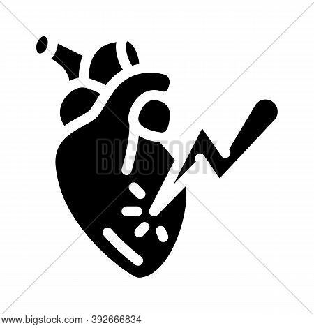 Heart Attack Glyph Icon Vector Illustration Sign