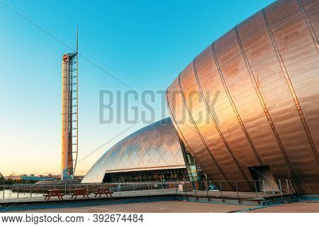 GLASGOW, UK - FEB 26, 2020: Glasgow Science Centre is one of Scotland's most popular paid-for visitor attractions