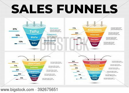 Sales Funnels Infographic Templates For Your Marketing Presentation.
