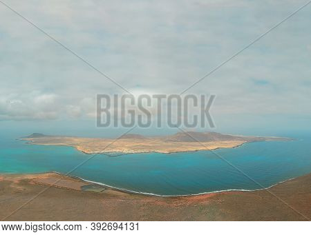 Beautiful View To The Island Of La Graciosa And And The Port Of Caleta Del Sebo From Viewpoint, Mira