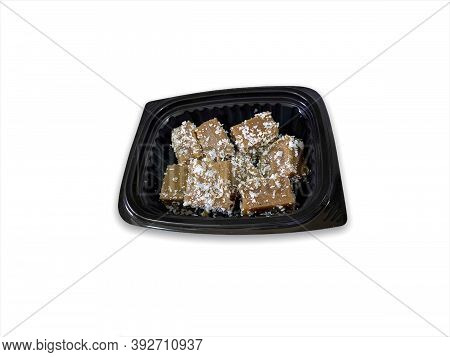 Kueh Kaswi Or Kasui (palm Brown Sugar Rice Cake) On White Background