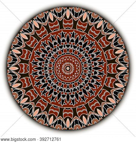 Geometric Tribal Round Mandala Pattern. Colorful Vector Patterned Background. Ethnic Kaleidoskope Ba