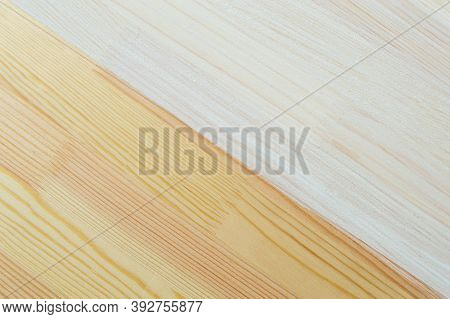 Natural And Tinted Wood Texture, Coated With An Environmentally Friendly Weatherproof White Protecti