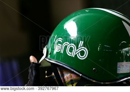 Taxi Grabbike Drivers In Traffic Vietnam 30 October 2020