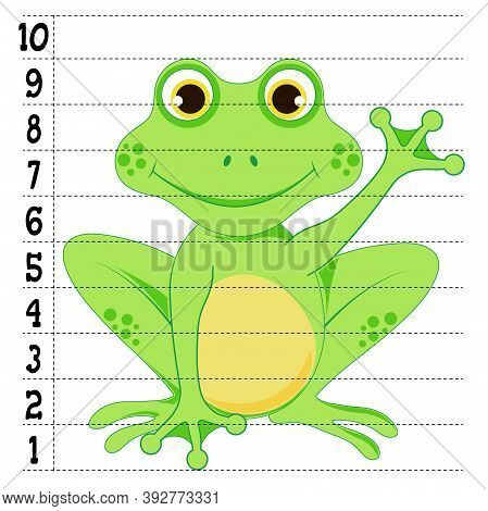 Childrens Sketching Game With A Sample Of The Frog. Cartoon Style. Vector Illustration.