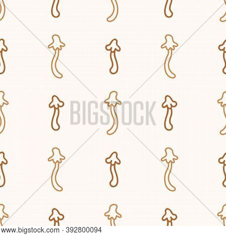Seamless Background Inkcap Mushroom Gender Neutral Pattern. Whimsical Minimal Earthy 2 Tone Color. K