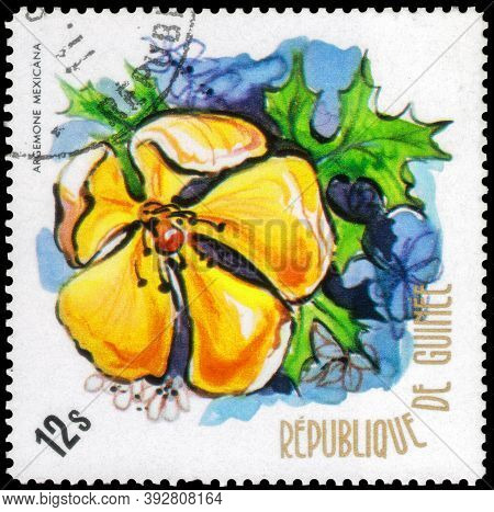 Saint Petersburg, Russia - September 18, 2020: Postage Stamp Issued In The Guinea With The Image Of 