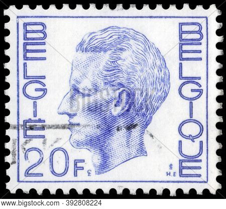 Saint Petersburg, Russia - September 18, 2020: Postage Stamp Issued In Belgium The Image Of The King