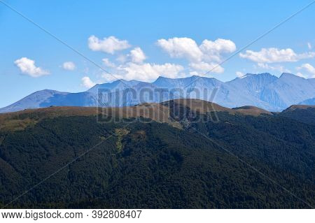 View From The Top Of Mount Oshten To The Distant Ranges Of The Caucasus Mountains In Autumn
