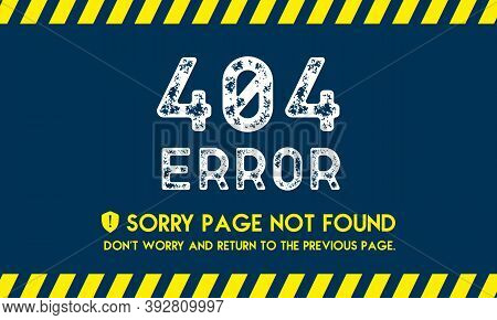 404 Error, Page Not Found In Grunge Style Made Of Vector Offroad Tire Prints. Lost Internet Connecti
