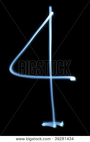 Nummer van vier cijfers van Neon licht