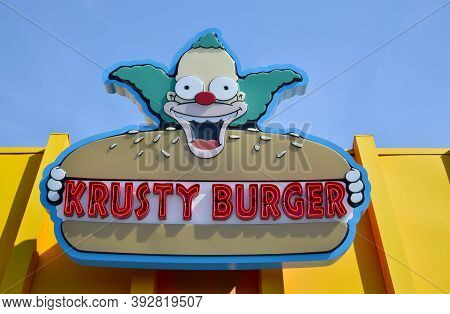 Universal Studios Resort, Orlando, Florida, Usa - October 25, 2016 : Krusty Burger Is A Fast-food Bu
