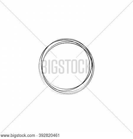 Abstract Hand Drawn Scribble Doodle Circle Isolated On White Background Vector Stock