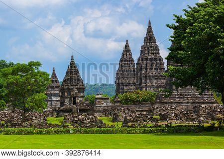 Prambanan temple near Yogyakarta on Java island Indonesia - travel and architecture background