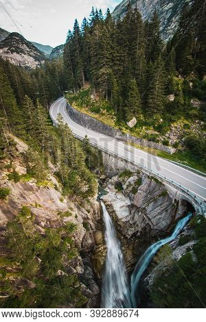 View From Handeckfall Bridge In The Switzerland