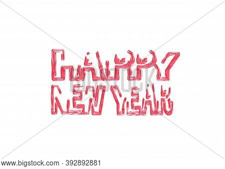 Happy New Year Sign. Vector Banner With The Text.