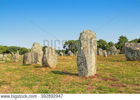 Carnac (karnag) Stones- The Largest Megalithic Site In The World Consisting Of Alignments, Dolmens, 