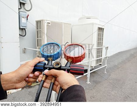Air Conditioner Check Service, Leak Detection, Fill Refrigerant.
