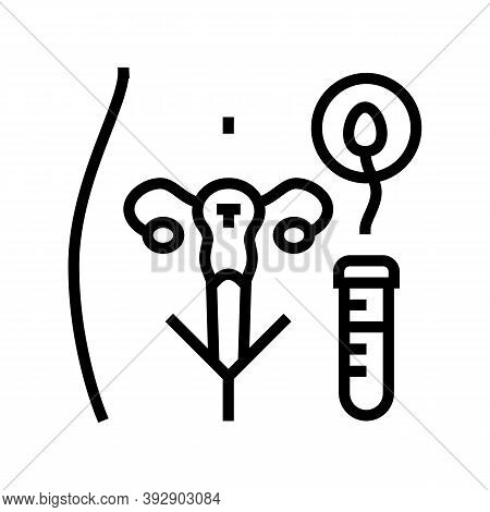 Artificial Insemination Line Icon Vector. Artificial Insemination Sign. Isolated Contour Symbol Blac
