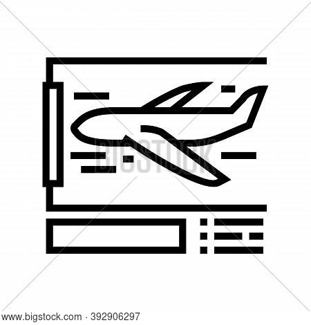 Airplane Crash Test Line Icon Vector. Airplane Crash Test Sign. Isolated Contour Symbol Black Illust
