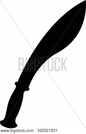 Medieval War Type Of Weapon, Concept Icon Machete Sword Old Cold Weaponry Black Silhouette Vector Il