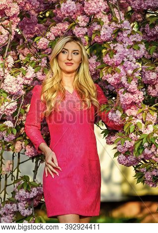 This Is My Best Summer Holiday Ever. Pretty Girl At Spring Flower. Summer Beauty And Fashion. Sexy L