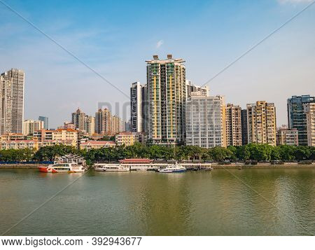 Guangzhou/china-24 Aug 2019:cityscape Of Guangzhou City With Pearl River.guangzhou Also Known As Can