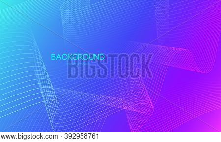 Abstract Background Vector Illustration. Gradient Blue, Pink With Lines Composition.