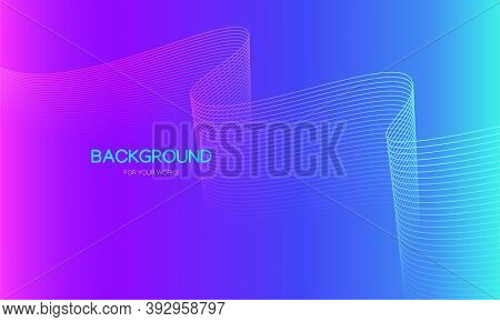 Abstract Background Vector Illustration. Gradient Blue, Pink With Curve Lines.