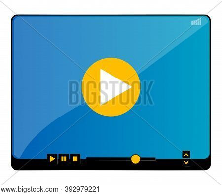 Media Video Player Interface. Play Web Media Player Icon. Media Video Player Isolated On White.
