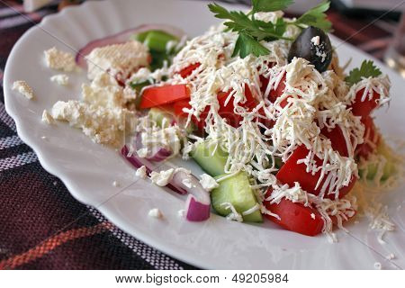 Traditional Bulgarian salad - shopska salad