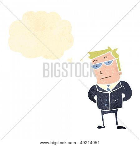 empresário sensato retrô dos desenhos animados