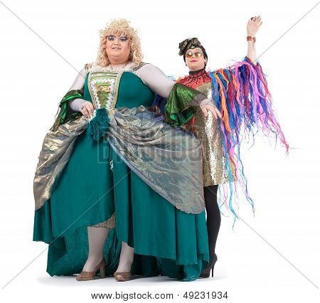 Zwei Drag-Queens Spaß zusammen ausführen