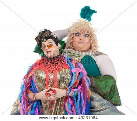 Zwei Drag-Queens Spaß zusammen ausführen