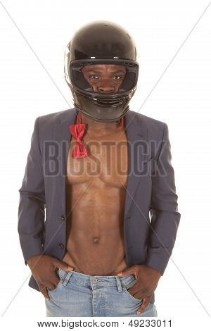 Uomo cravatta Suitcoat nessun casco camicia indossare